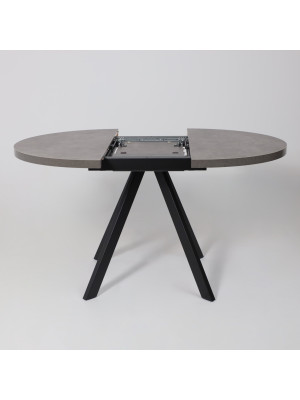 Кухонный стол MamaDoma Rondo M-100 дымчатая керамика/черный раздвижной механизм (2)