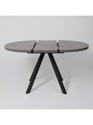 Кухонный стол MamaDoma Rondo M-100 дымчатая керамика/черный раздвижной механизм (3)