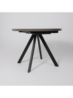 Кухонный стол MamaDoma Rondo M-100 дымчатая керамика/черный сбоку