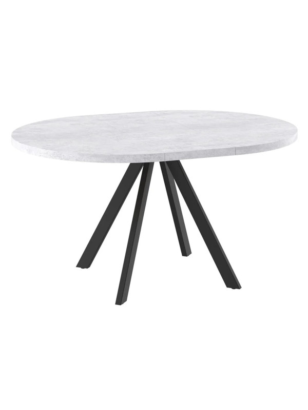 Кухонный стол MamaDoma Rondo M-100 серый сланец/черный в раздвижном виде