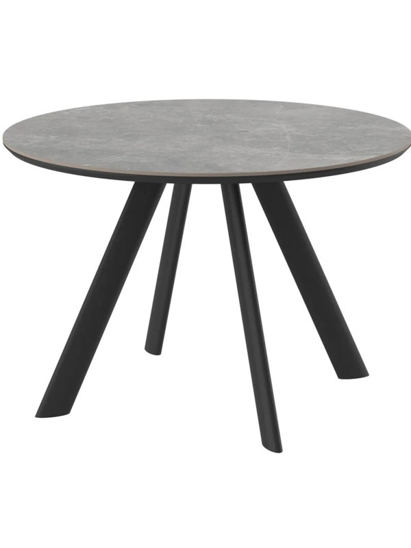 Кухонный стол MamaDoma Rondy-116 Dolmen Grey Premium Cer/черный