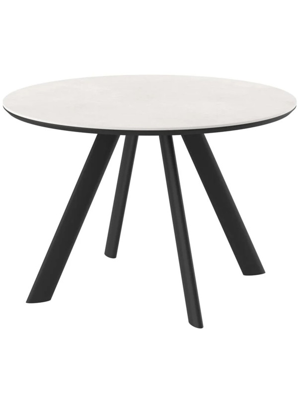 Кухонный стол MamaDoma Rondy-116 Krater Perla Premium Cer/черный