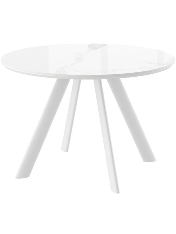 Кухонный стол MamaDoma Rondy-116 Patagonoa Bianco Gloss Premium Cer/белый