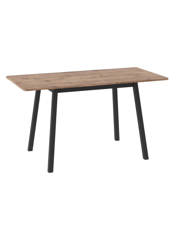 Кухонный стол MamaDoma Tirk Radial-110 дуб Веллингтон/чёрный в раздвижном виде