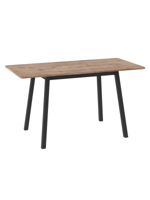 Кухонный стол MamaDoma Tirk Radial-110 дуб Веллингтон/чёрный в раздвижном виде