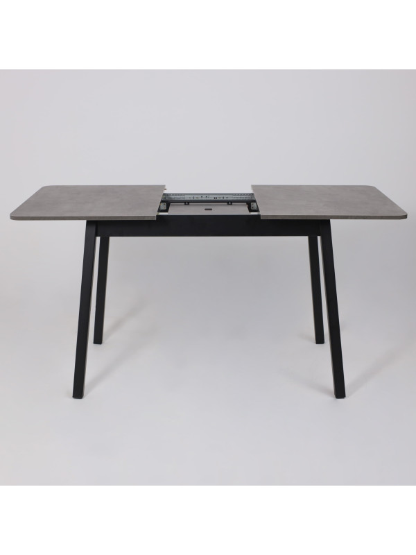 Кухонный стол MamaDoma Tirk Radial-110 дымчатая керамика/чёрный раздвижной механизм (3)