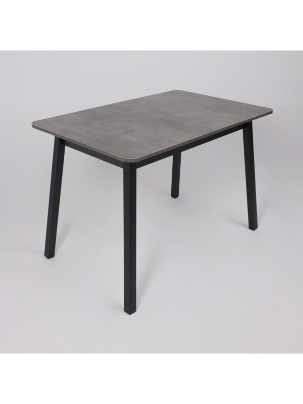 Кухонный стол MamaDoma Tirk Radial-110 дымчатая керамика/чёрный сверху