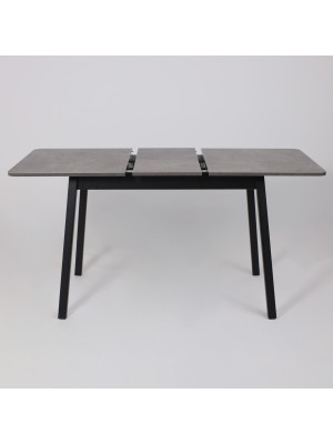 Кухонный стол MamaDoma Tirk Radial-110 дымчатая керамика/чёрный раздвижной механизм (4)