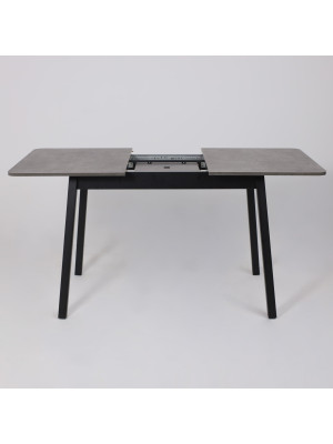 Кухонный стол MamaDoma Tirk Radial-110 дымчатая керамика/чёрный раздвижной механизм (3)