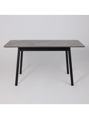 Кухонный стол MamaDoma Tirk Radial-110 дымчатая керамика/чёрный раздвижной механизм (5)