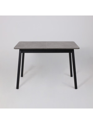 Кухонный стол MamaDoma Tirk Radial-110 дымчатая керамика/чёрный раздвижной механизм (2)