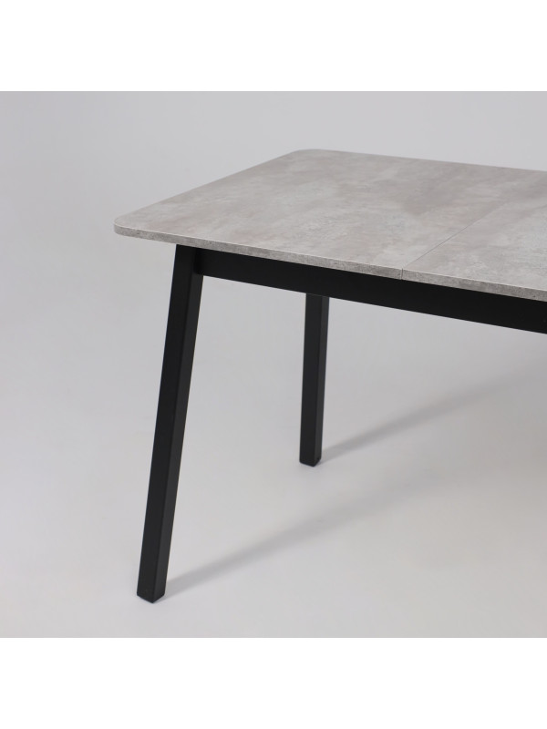 Кухонный стол MamaDoma Tirk Radial-110 серый сланец/чёрный под углом