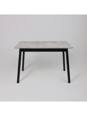 Кухонный стол MamaDoma Tirk Radial-110 серый сланец/чёрный раздвижной механизм (2)