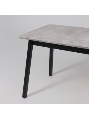 Кухонный стол MamaDoma Tirk Radial-110 серый сланец/чёрный под углом