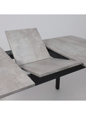 Кухонный стол MamaDoma Tirk Radial-110 серый сланец/чёрный раздвижной механизм (1)