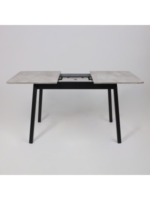 Кухонный стол MamaDoma Tirk Radial-110 серый сланец/чёрный раздвижной механизм (3)