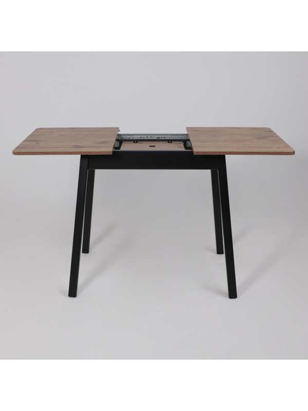 Кухонный стол MamaDoma Tirk Radial-94 дуб Веллингтон/чёрный раздвижной механизм (3)