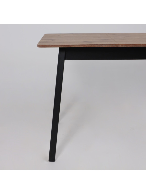 Кухонный стол MamaDoma Tirk Radial-94 дуб Веллингтон/чёрный спереди