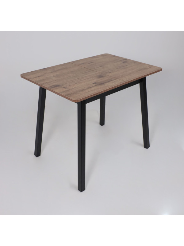 Кухонный стол MamaDoma Tirk Radial-94 дуб Веллингтон/чёрный сверху