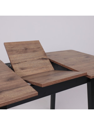 Кухонный стол MamaDoma Tirk Radial-94 дуб Веллингтон/чёрный