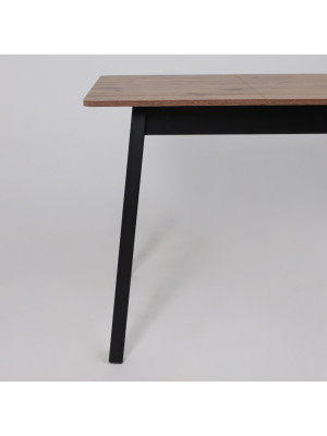 Кухонный стол MamaDoma Tirk Radial-94 дуб Веллингтон/чёрный спереди