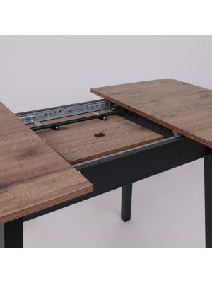 Кухонный стол MamaDoma Tirk Radial-94 дуб Веллингтон/чёрный раздвижной механизм (1)