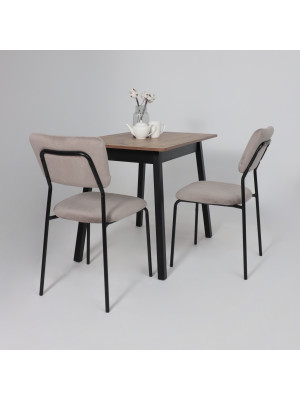 Кухонный стол MamaDoma Tirk Radial-94 дуб Веллингтон/чёрный в интерьере