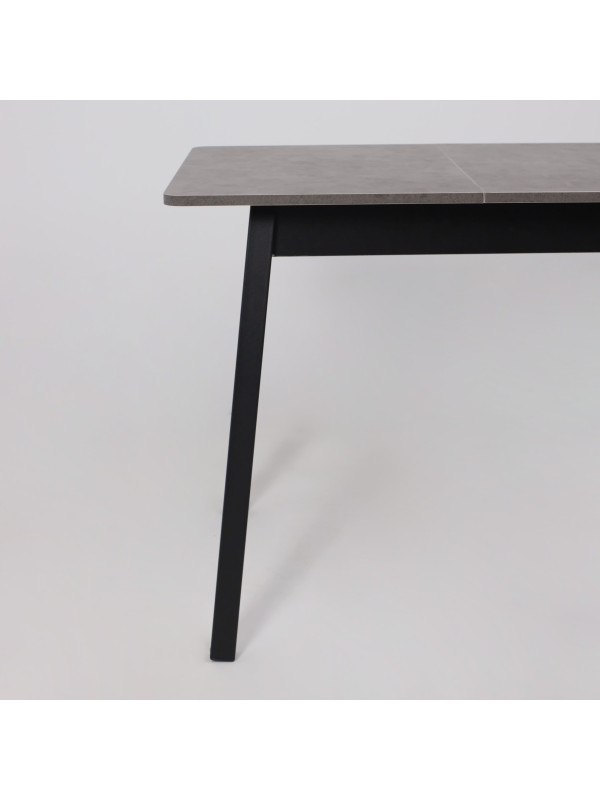 Кухонный стол MamaDoma Tirk Radial-94 дымчатая керамика/чёрный спереди