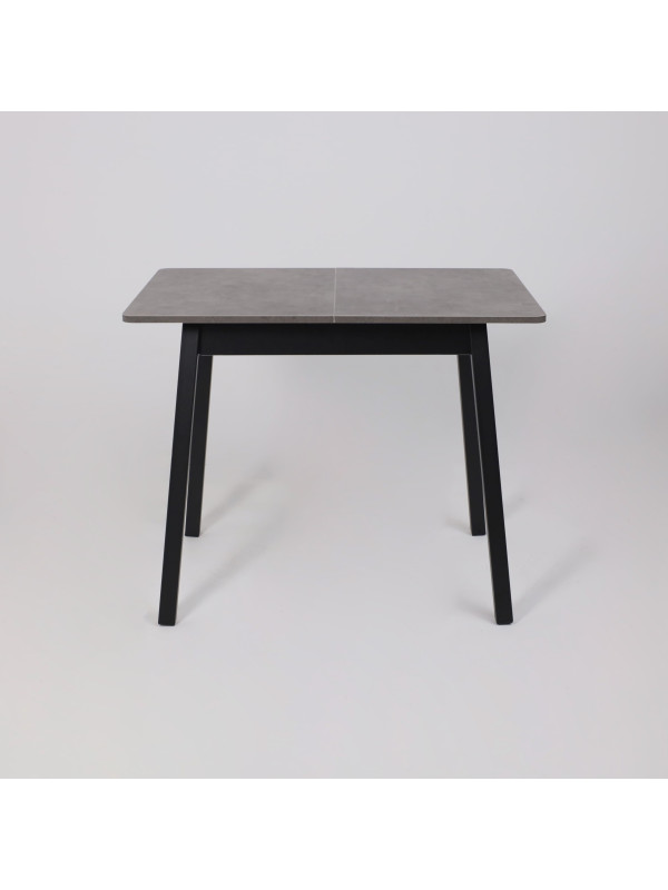 Кухонный стол MamaDoma Tirk Radial-94 дымчатая керамика/чёрный раздвижной механизм (2)