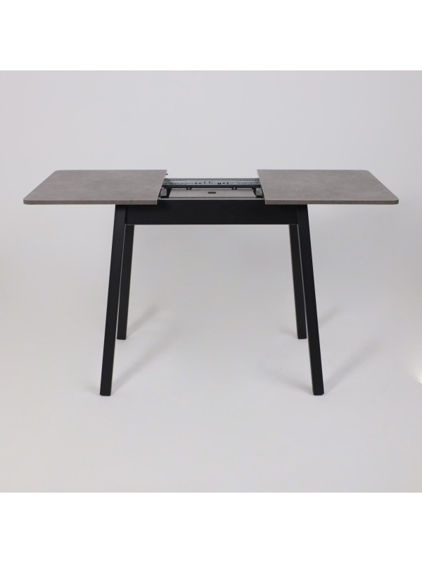 Кухонный стол MamaDoma Tirk Radial-94 дымчатая керамика/чёрный раздвижной механизм (3)