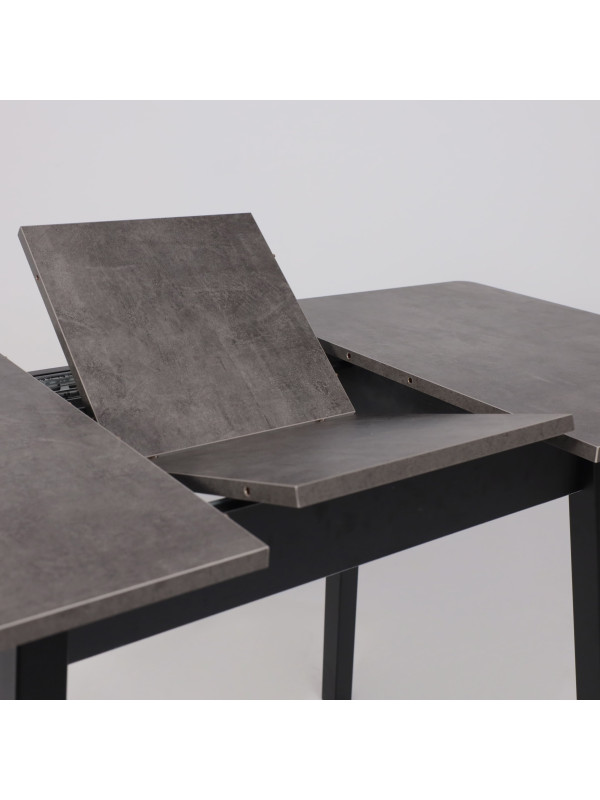 Кухонный стол MamaDoma Tirk Radial-94 дымчатая керамика/чёрный раздвижной механизм (1)