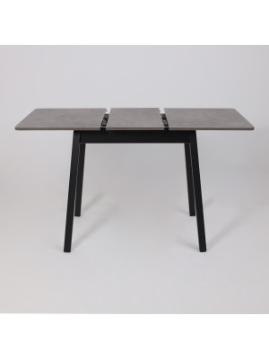 Кухонный стол MamaDoma Tirk Radial-94 дымчатая керамика/чёрный раздвижной механизм (4)