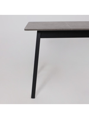 Кухонный стол MamaDoma Tirk Radial-94 дымчатая керамика/чёрный спереди