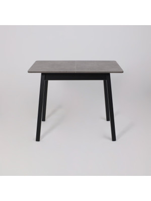 Кухонный стол MamaDoma Tirk Radial-94 дымчатая керамика/чёрный раздвижной механизм (2)