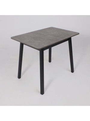 Кухонный стол MamaDoma Tirk Radial-94 дымчатая керамика/чёрный сверху