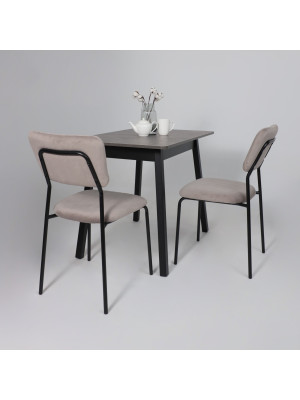 Кухонный стол MamaDoma Tirk Radial-94 дымчатая керамика/чёрный в интерьере