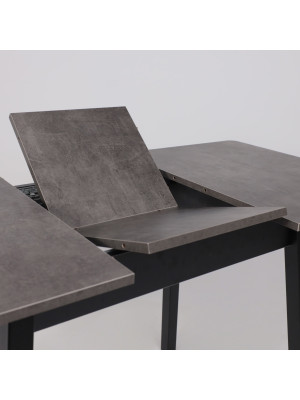 Кухонный стол MamaDoma Tirk Radial-94 дымчатая керамика/чёрный раздвижной механизм (1)