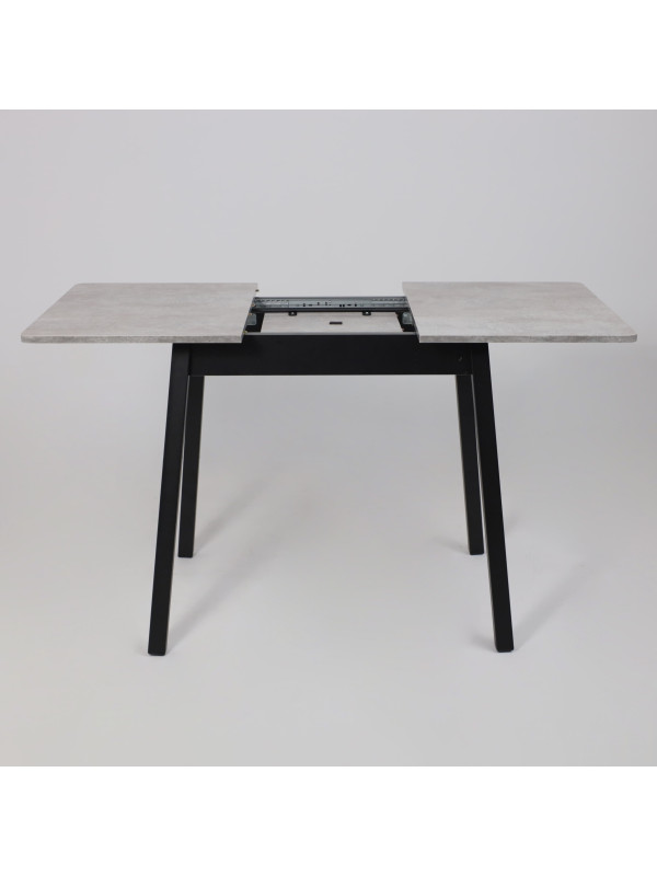 Кухонный стол MamaDoma Tirk Radial-94 серый сланец/чёрный раздвижной механизм (3)