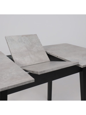 Кухонный стол MamaDoma Tirk Radial-94 серый сланец/чёрный раздвижной механизм