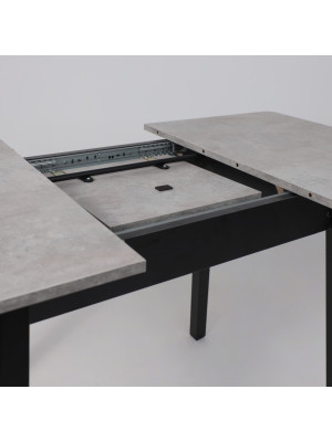 Кухонный стол MamaDoma Tirk Radial-94 серый сланец/чёрный раздвижной механизм (1)