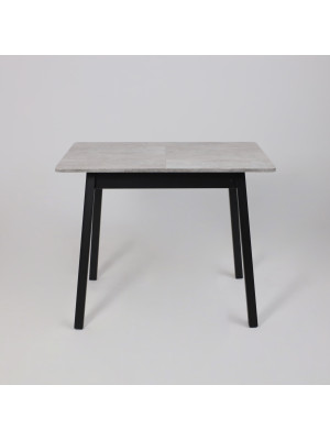 Кухонный стол MamaDoma Tirk Radial-94 серый сланец/чёрный раздвижной механизм (2)