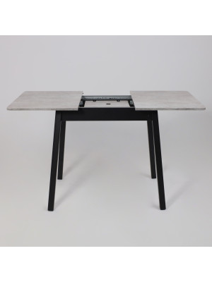 Кухонный стол MamaDoma Tirk Radial-94 серый сланец/чёрный раздвижной механизм (3)