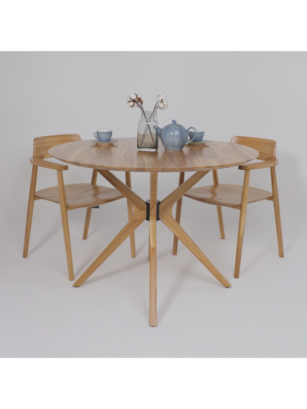 Кухонный стол Аврора Вегас дуб светлый тон 100 в интерьере