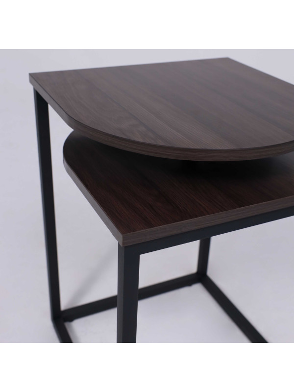 Журнальный столик AksHome Chip дуб итальянский/черный сверху