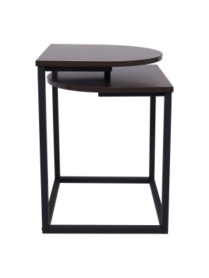 Журнальный столик AksHome Chip дуб итальянский/черный сбоку