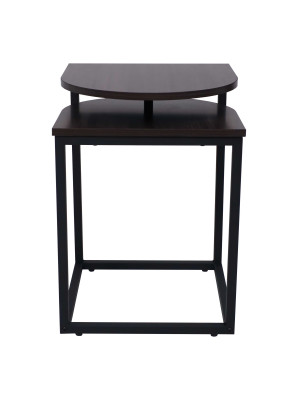 Журнальный столик AksHome Chip дуб итальянский/черный спереди