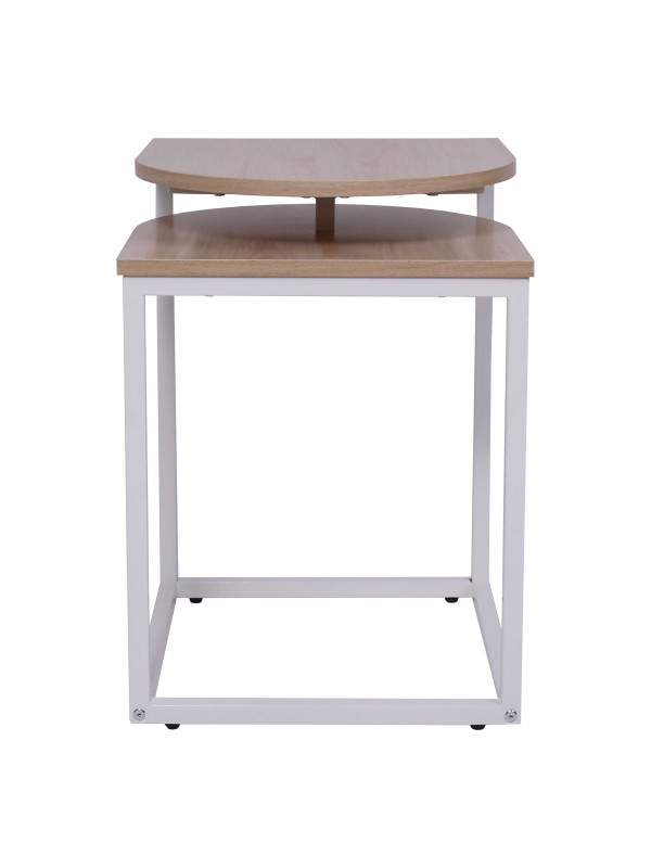 Журнальный столик AksHome Chip орех/белы спереди