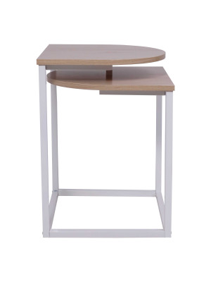 Журнальный столик AksHome Chip орех/белый сбоку