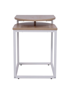 Журнальный столик AksHome Chip орех/белы спереди