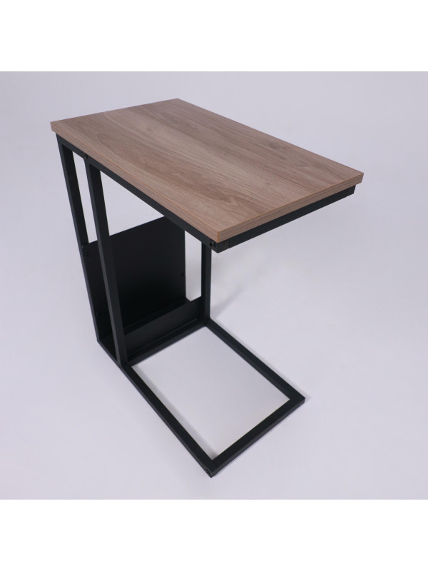 Приставной столик AksHome Foxy дуб/черный сверху